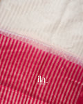Ivory French Knot Embroidered Pure Linen Saree