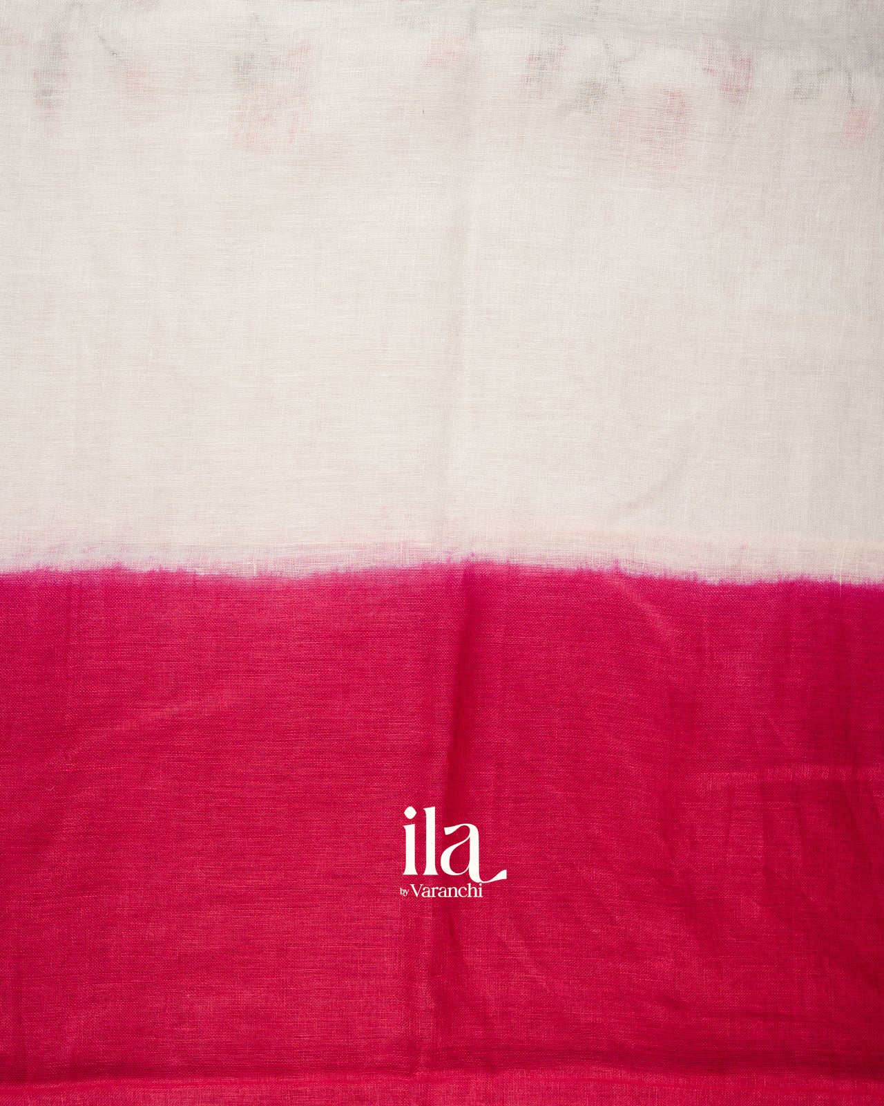 Ivory French Knot Embroidered Pure Linen Saree