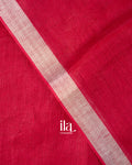 Ivory French Knot Embroidered Pure Linen Saree
