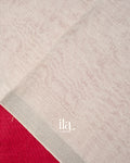 Ivory French Knot Embroidered Pure Linen Saree