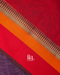 Deep Purple Pure Maheshwari Silk Cotton Handloom Saree