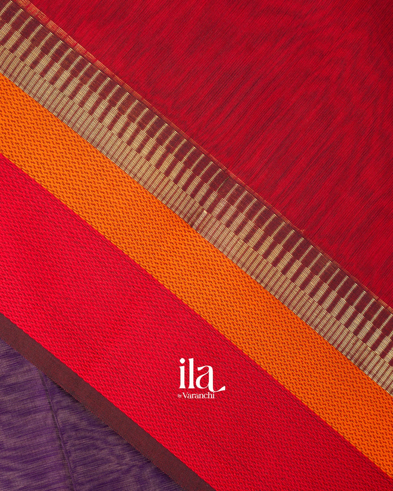 Deep Purple Pure Maheshwari Silk Cotton Handloom Saree