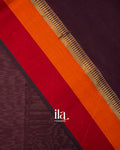 Deep Wine Pure Maheshwari Silk Cotton Handloom Saree