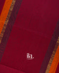 Deep Wine Pure Maheshwari Silk Cotton Handloom Saree