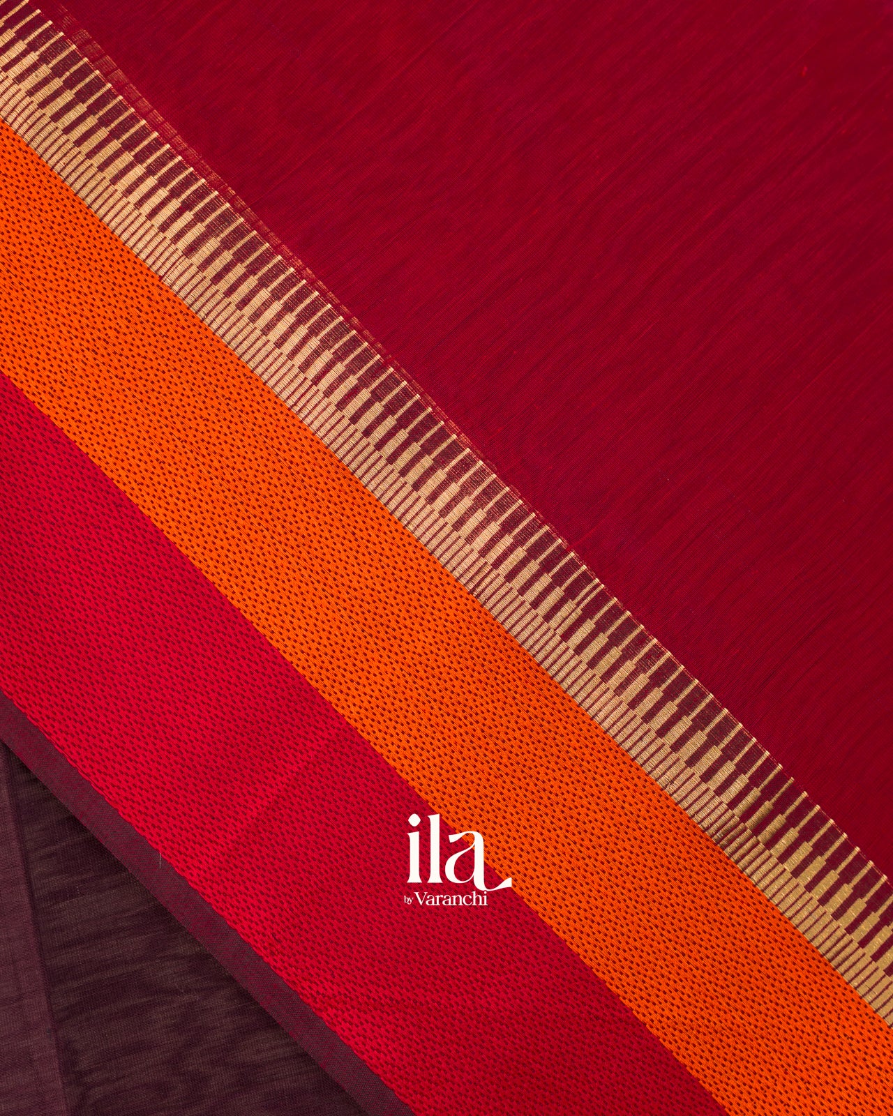 Deep Wine Pure Maheshwari Silk Cotton Handloom Saree