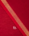 Crimson Red Pure Maheshwari Silk Cotton Handloom Saree