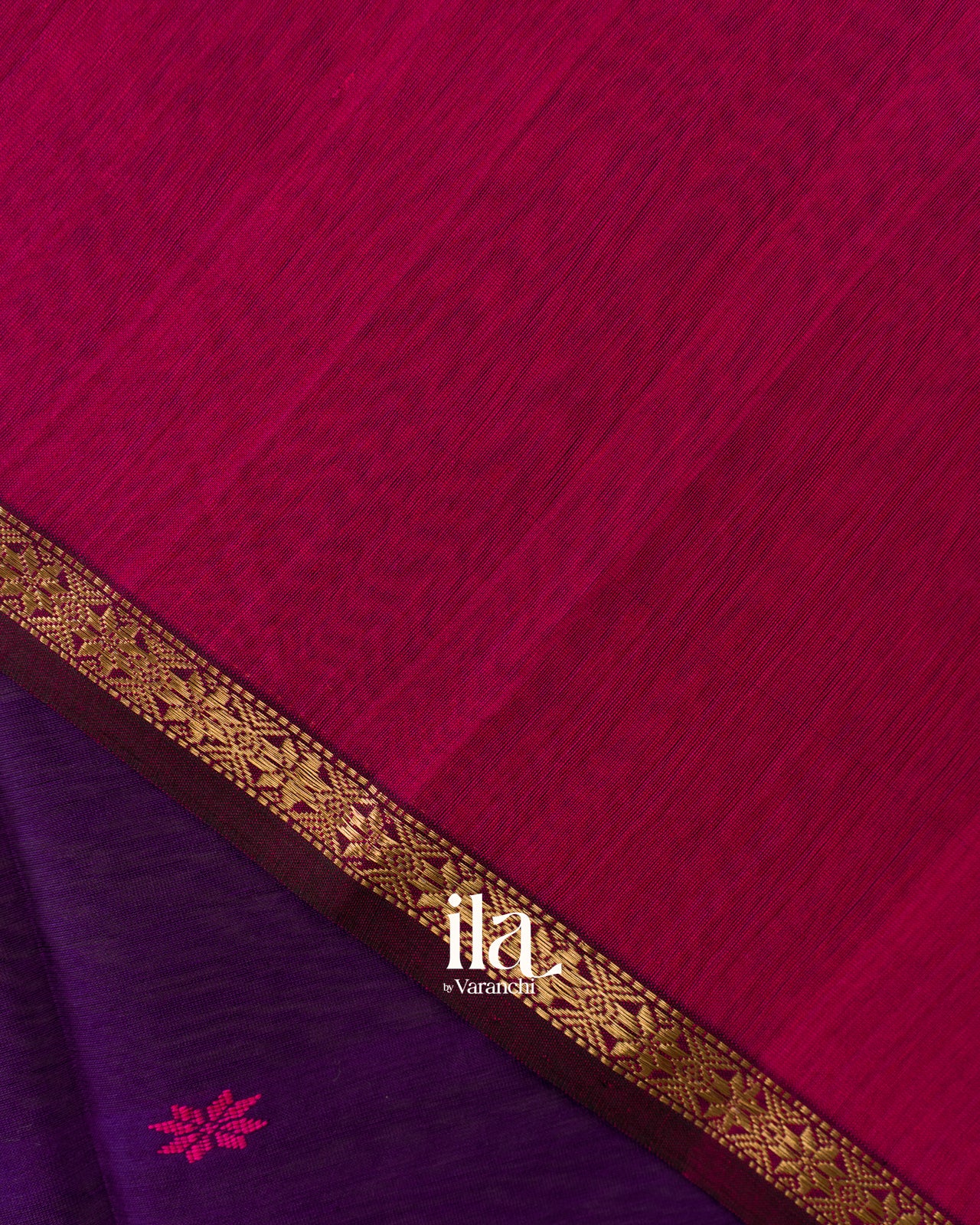 Deep Purple Pure Maheshwari Silk Cotton Handloom Saree