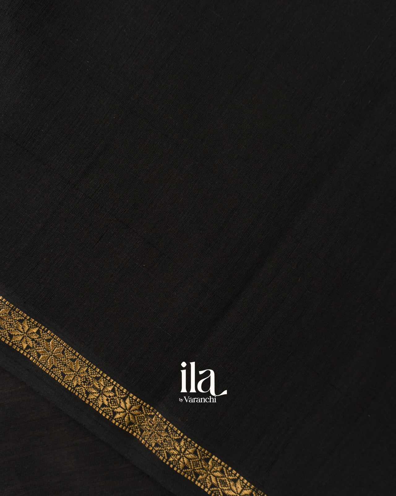 Jet Black Striped Pure Maheshwari Silk Cotton Handloom Saree