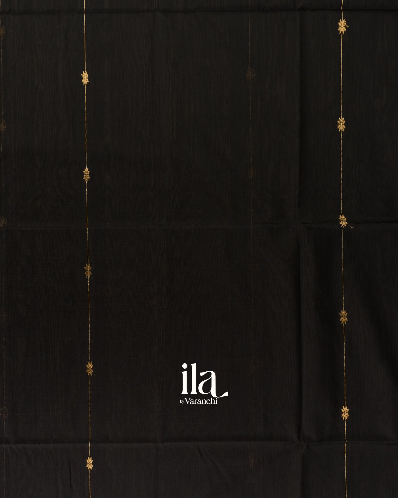 Jet Black Striped Pure Maheshwari Silk Cotton Handloom Saree