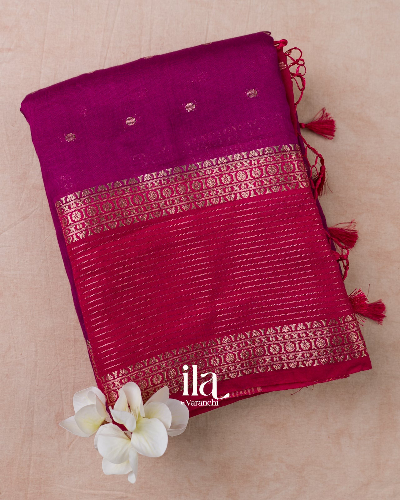Magenta Assam Silk Saree