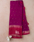 Magenta Assam Silk Saree