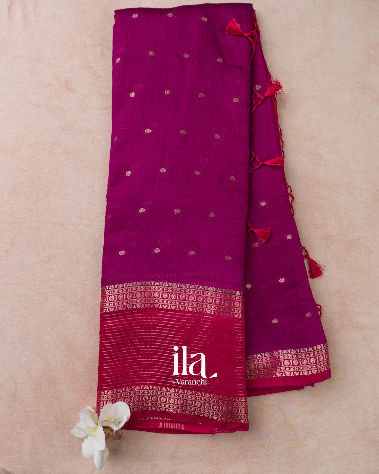 Magenta Assam Silk Saree