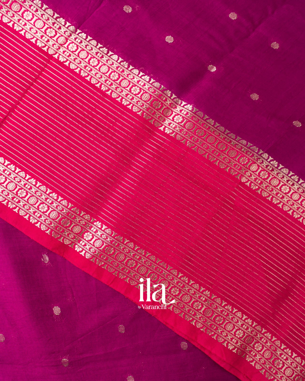 Magenta Assam Silk Saree