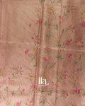 Peach Floral Embroidered Semi Kota Saree