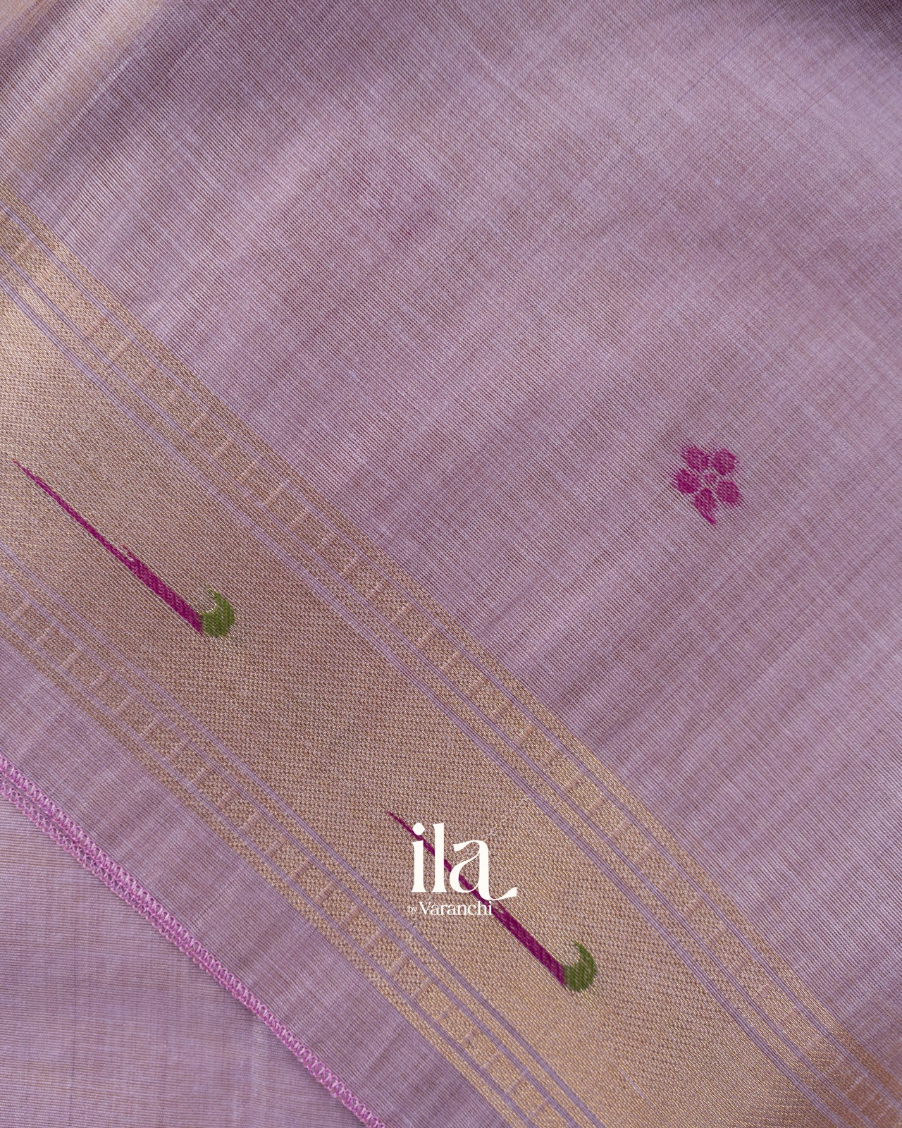 Lilac Paithani Pallu Semi Cotton Saree