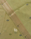 Pista Green Paithani Pallu Semi Cotton Saree