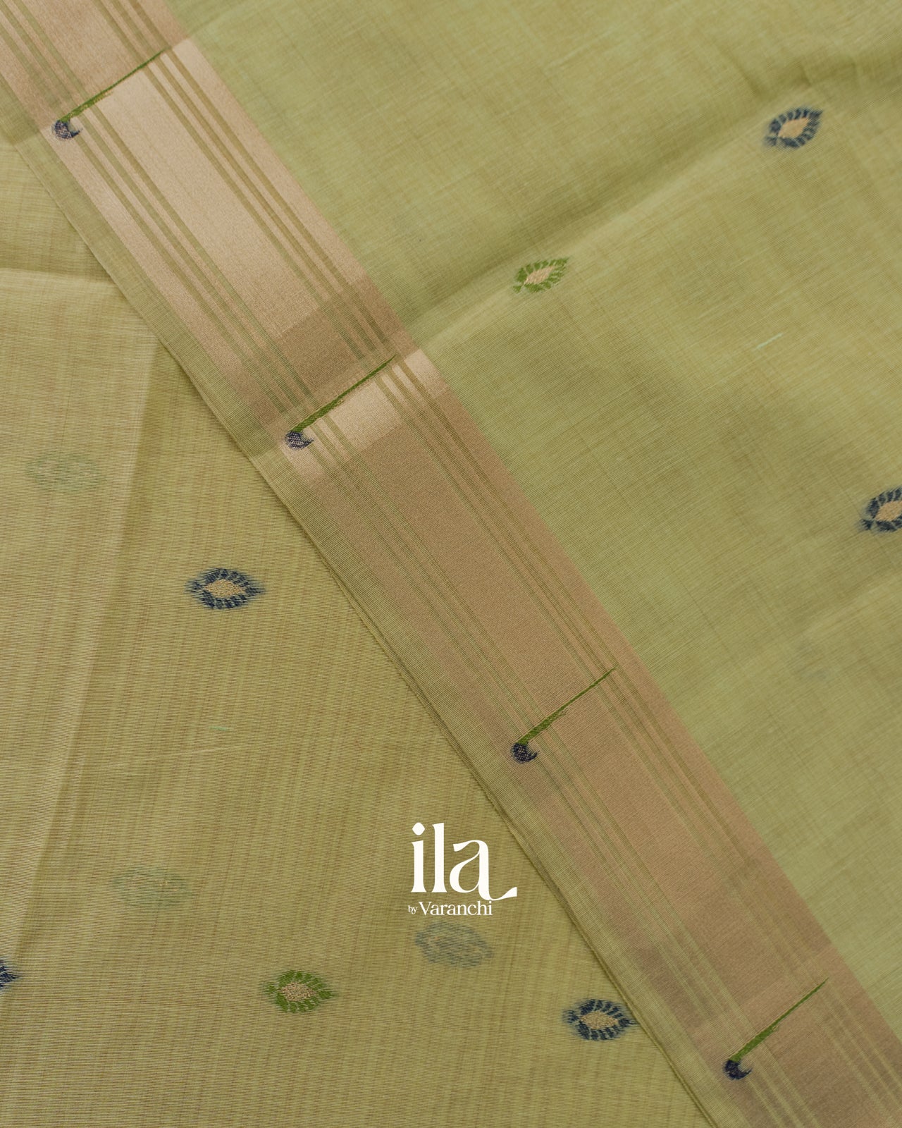 Pista Green Paithani Pallu Semi Cotton Saree