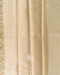 Ivory Floral Jaal Semi Linen Saree