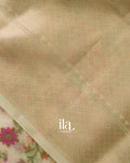 Ivory Floral Jaal Semi Linen Saree