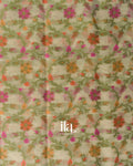 Ivory Floral Jaal Semi Linen Saree