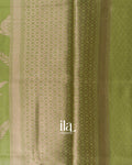 Pista Green Floral Butta Semi Linen Saree