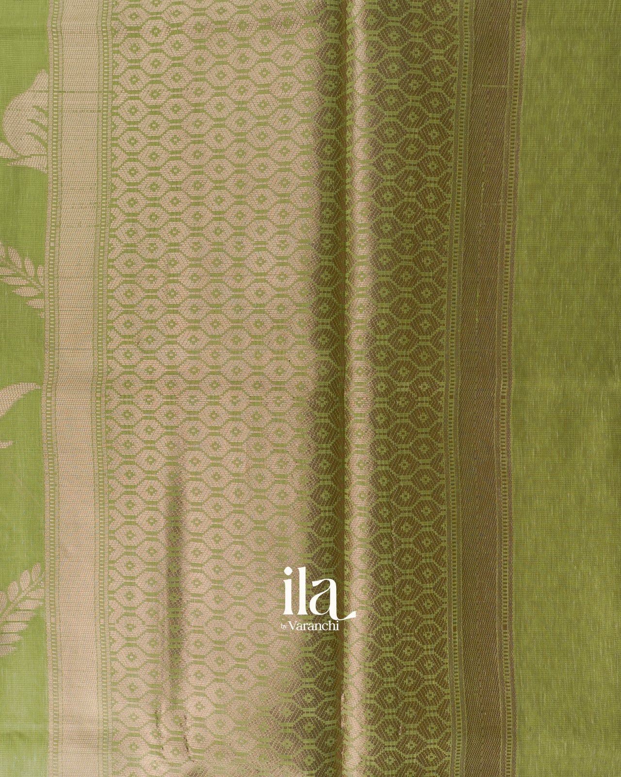 Pista Green Floral Butta Semi Linen Saree