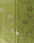 Pista Green Floral Butta Semi Linen Saree