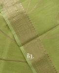 Pista Green Floral Butta Semi Linen Saree