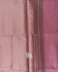 Rose Pink Floral Printed Semi Linen Saree