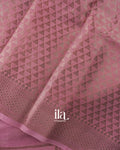 Rose Pink Floral Printed Semi Linen Saree