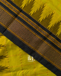 Lime Green Checkered Semi Silk Saree