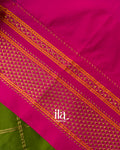 Parrot Green Checkered Semi Silk Saree