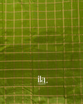Parrot Green Checkered Semi Silk Saree