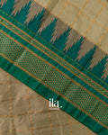 Muted Sage Checkered Semi Silk Saree