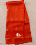 Fire Orange Semi Silk Saree