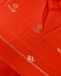 Fire Orange Semi Silk Saree