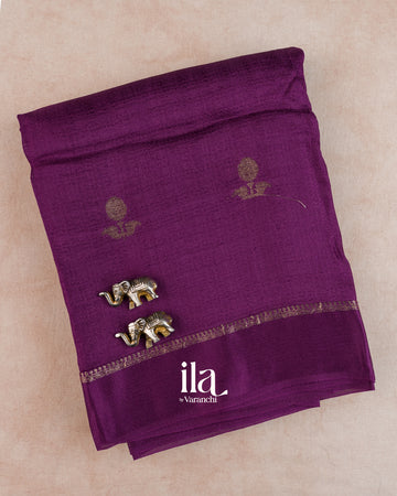 Deep Purple Semi Silk Saree