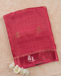 Rust Pink Semi Silk Saree
