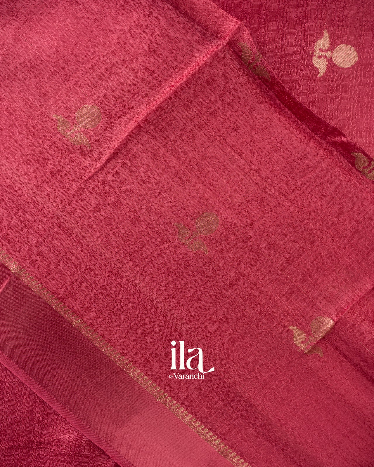 Rust Pink Semi Silk Saree