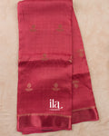 Rust Pink Semi Silk Saree