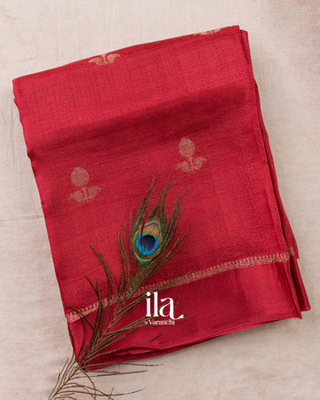 Maroon Semi Silk Saree
