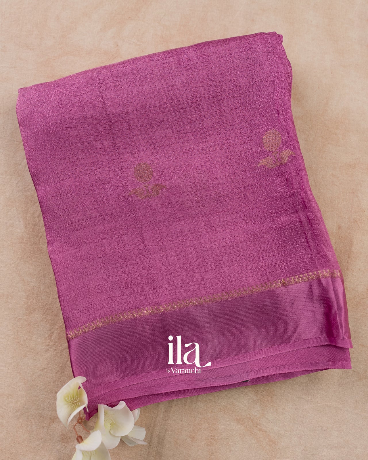 Lavender Semi Silk Saree