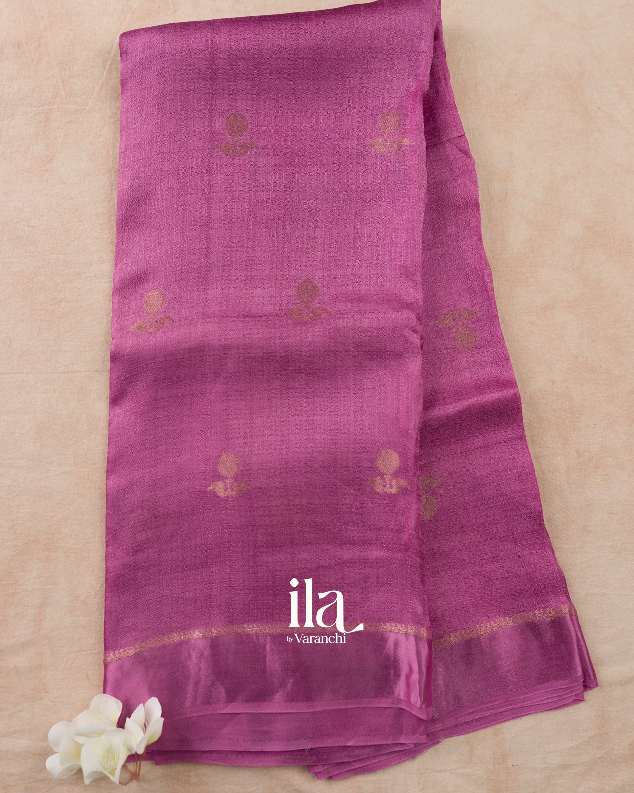 Lavender Semi Silk Saree