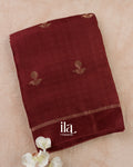Rust Brown Semi Silk Saree