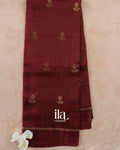 Rust Brown Semi Silk Saree