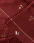 Rust Brown Semi Silk Saree