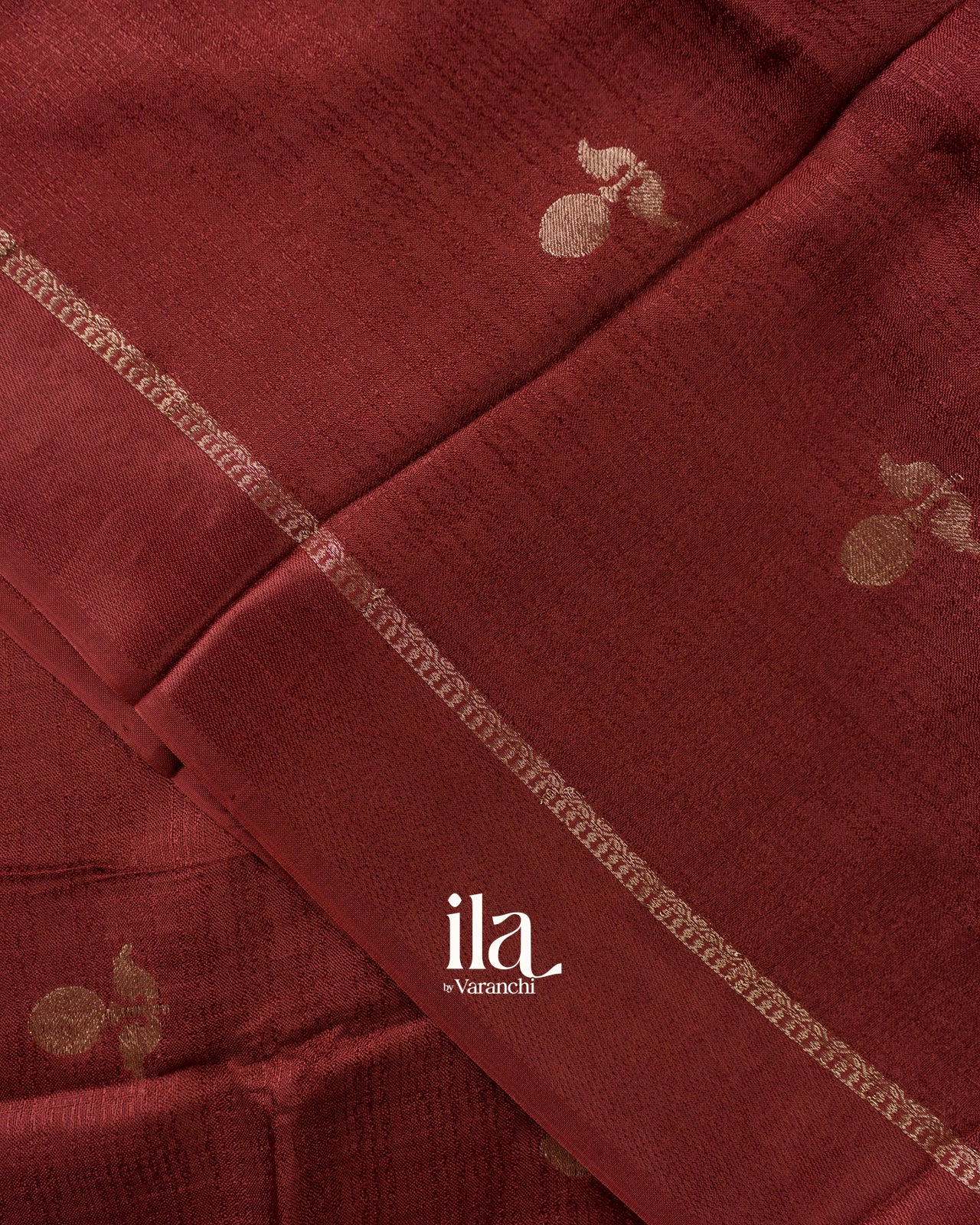Rust Brown Semi Silk Saree