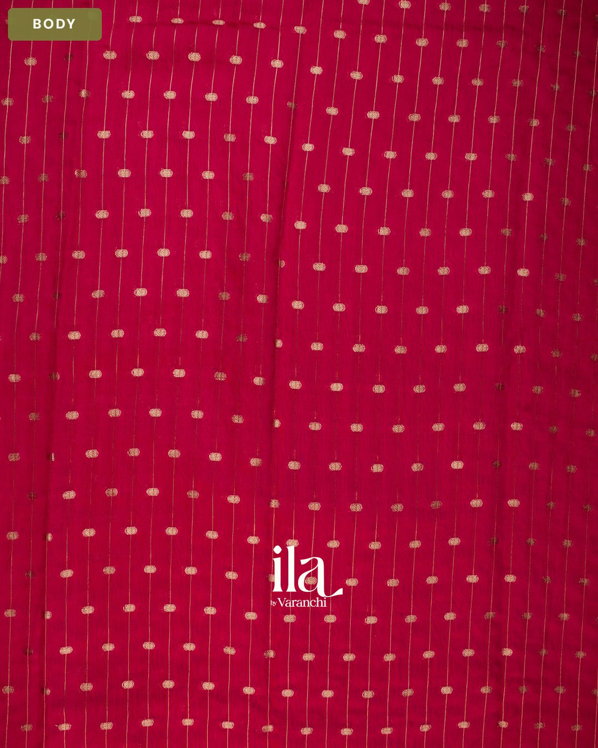 Ruby Red Assam Silk Saree — Body