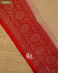 Beige Checkered Assam Silk Saree — Border