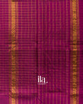 Deep Magenta Checkered Semi Mangalgiri Saree